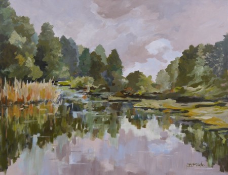 Bronisław Pilich_Jezioro czaple 70x90 akryl na płótnie.JPG