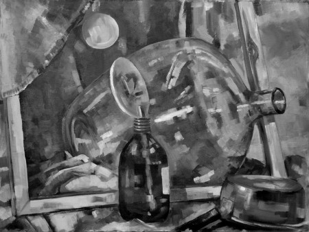 Bronisław Pilich_Martwa natura monochromatyczna  _45x60 olej na płótnie.JPG