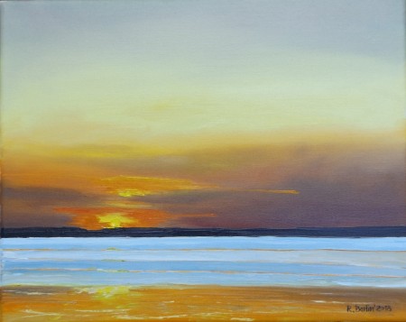 2018_06_III_Frombork_Zachód słońca nad Mierzeją Wiślaną_olej-płótno_40x50cm (3).JPG