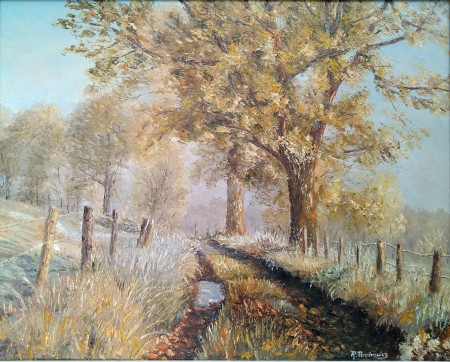 Ryszard Pozdrowicz-zmrożona jesień I- olej na płótnie- 40 x 50.jpg